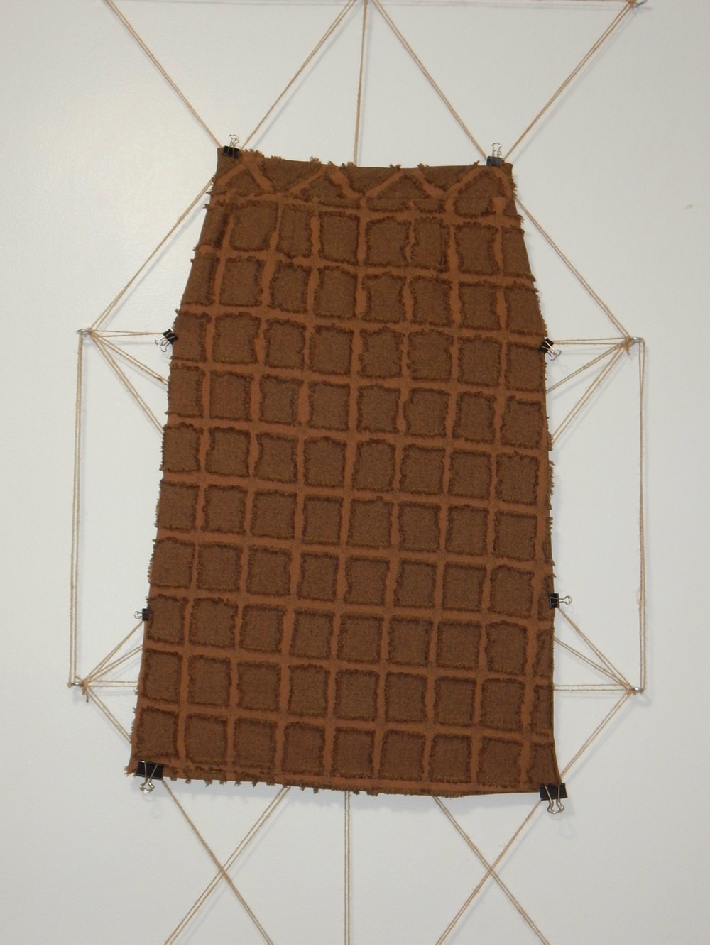 Raw-Edge Grid Wrap Skirt - Picture 3 of 4